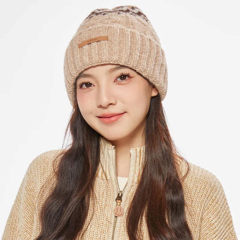 鸿星尔克女秋冬款帽子加厚百搭针织帽骑行保暖大帽围显脸小毛线帽,淘宝优惠券,粉丝福利购,淘宝优惠卷