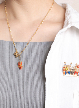 Palnartpoc摔跤猫个性项链