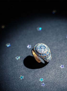 Palnart poc月亮学院风登月数字日期百里香戒指今年新款潮夸张