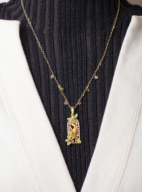 palnartpoc黄铜新艺术运动女项链