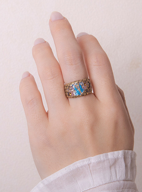 Palnartpoc巴黎石板路街道戒指