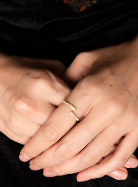 Palnartpoc锥目纹素圈戒指