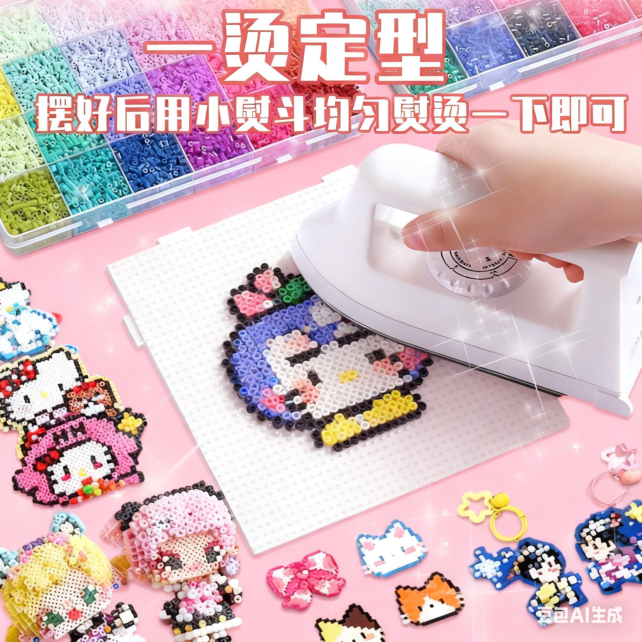 黄豆豆拼豆手工diy材料包套装全套MARD立体融合补充包儿童小礼物,淘宝优惠券,粉丝福利购,淘宝优惠卷