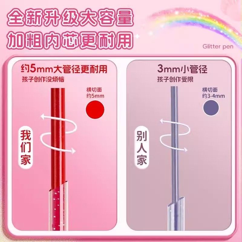 彩色闪光笔啫喱发光亮晶晶流沙银光变色做的手帐专用珠光标记儿童做笔记闪亮金属闪粉水彩笔荧光划重点多色,淘宝优惠券,粉丝福利购,淘宝优惠卷