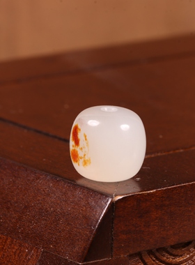 mm和田白玉籽料红皮老型珠散珠