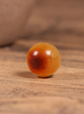 8mm新疆和田玉籽料黄沁珠子黄玉圆珠籽玉弹珠散珠挂件顶珠