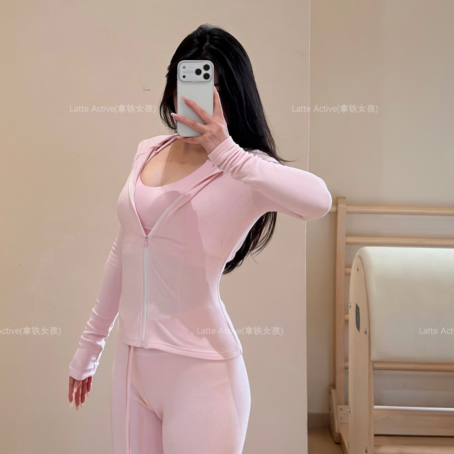 拿铁女孩连帽开衫德绒女秋季收腰修身显瘦运动瑜伽外套健身长袖,淘宝优惠券,粉丝福利购,淘宝优惠卷