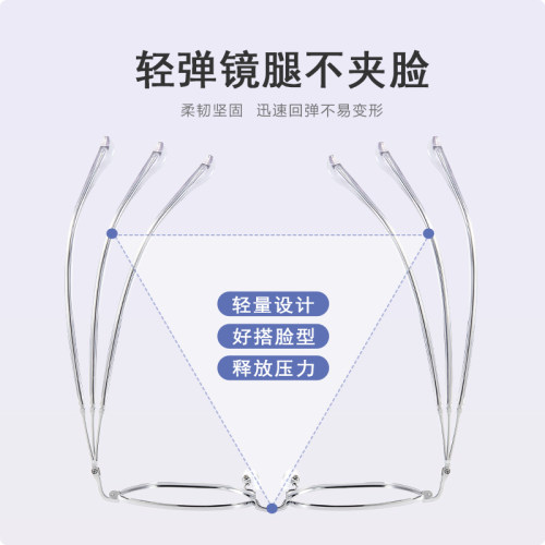近视眼镜框男款可配度数超轻防蓝光变色方框银色大框素颜显瘦眼睛-图2