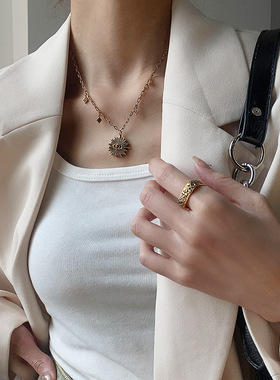 日本coss koko银潮牌黑金戒指饕餮做旧复古原创开口可调节男女