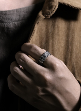 日本coss koko原创《栅栏》银手工戒指男款百搭小众独特开口男戒