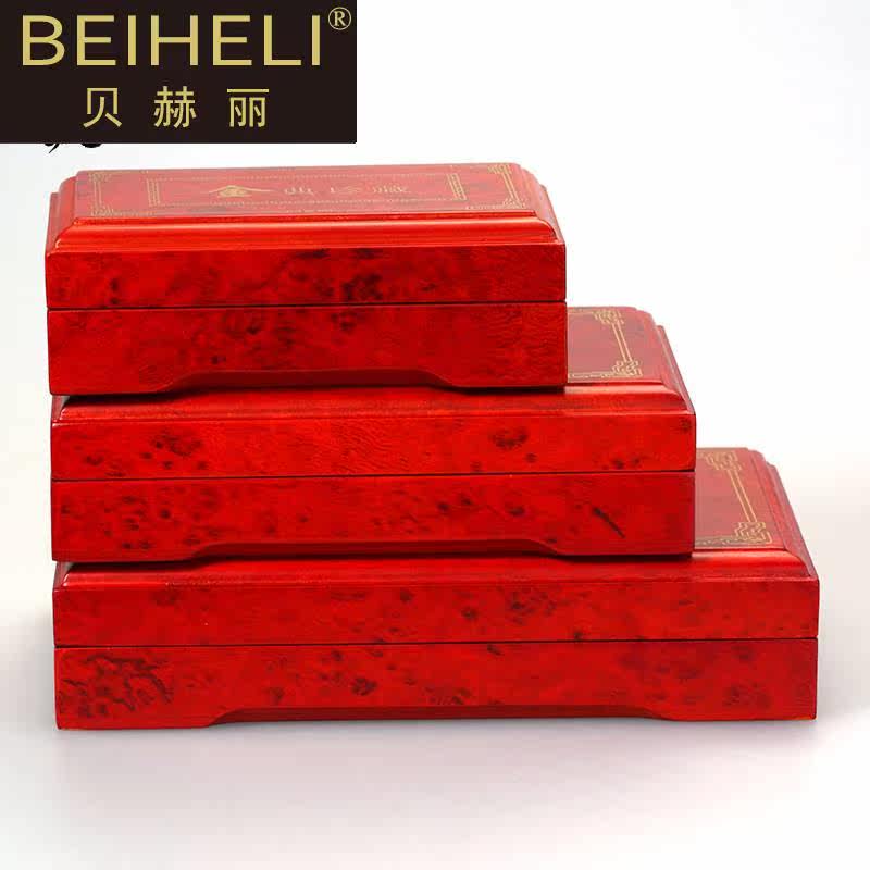 实木喷漆金条盒首饰包装盒银条盒 贝赫丽项链