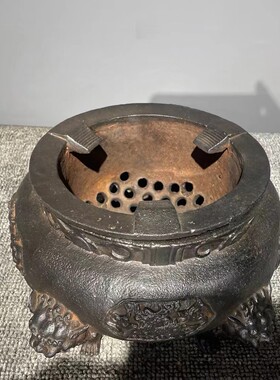 铸铁材质兽足火炉煮茶热水精心打造工艺品雅居案头摆件居家装饰