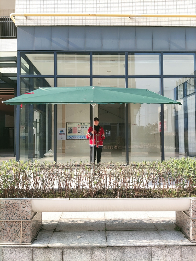 遮阳伞长柄户外大伞晴雨两用斜坡四方防锈钢骨防晒防雨夜市长方形 - 图0