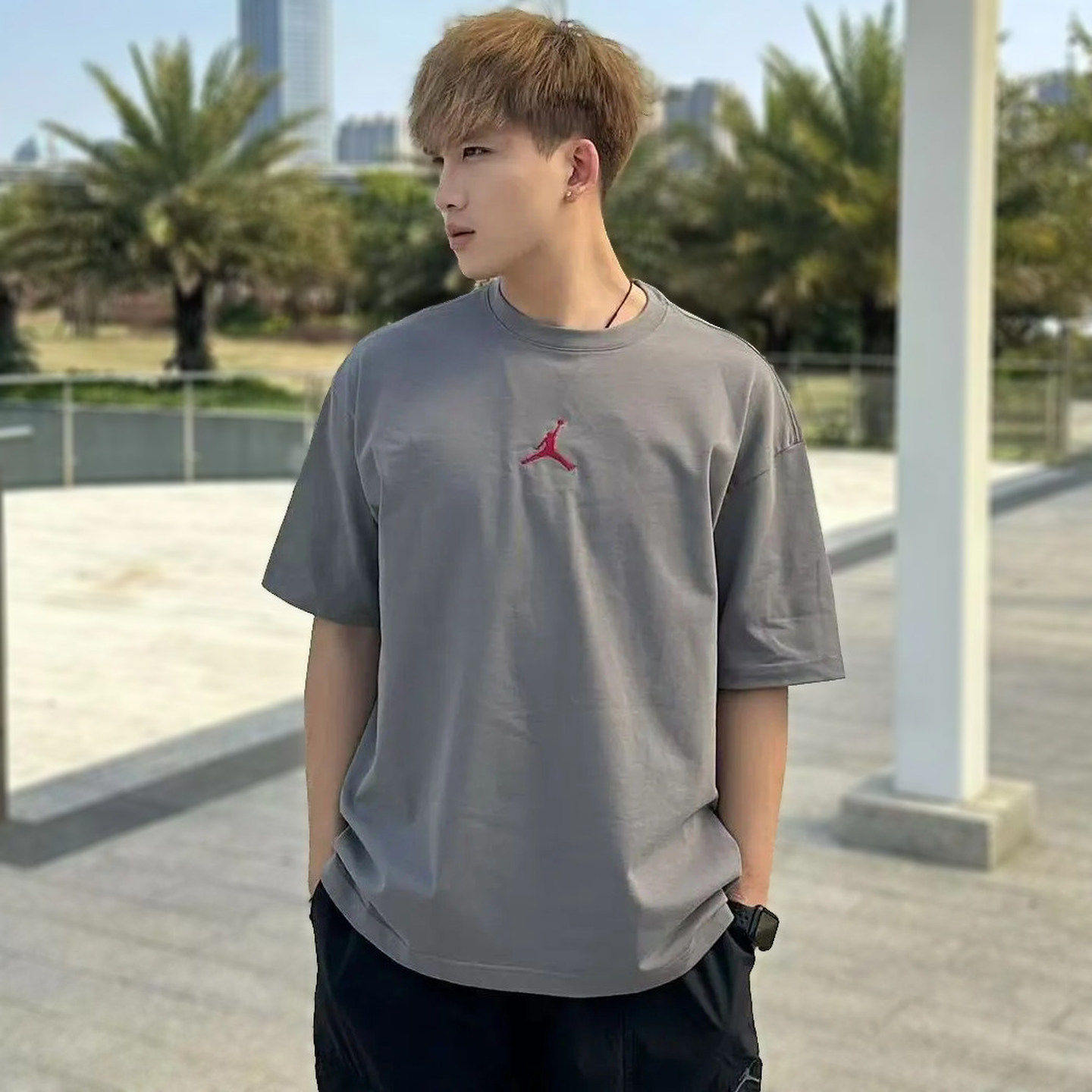 Nike耐克JORDAN乔丹男子OVERSIZE风25新款纯棉运动短袖T恤IH0833,淘宝优惠券,粉丝福利购,淘宝优惠卷