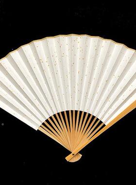 4-10寸古风扇水玉352空白宣纸洒金折苏工折扇书画创作入门磨竹文