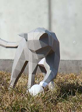 散步的小猫 3d纸模型DIY手工纸模摆件挂饰玩具几何折纸立体构成