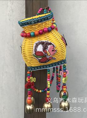 包邮儿童彩色背篓风铃民族热卖