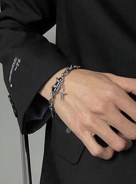 星体缠绕黑钻手链男女款轻奢ins小众设计不掉色简约古巴手链