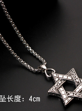 钛钢不掉色嘻哈个性十字架项链男hiphop吊坠潮人挂件配饰毛衣链女