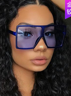 日本topwhit欧美复古大框太阳眼镜新款街拍潮流墨镜方框金属铰链