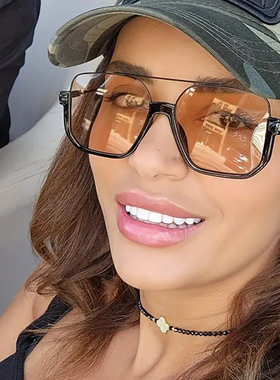 日本topwhit双梁下半框太阳镜欧美方形时尚太阳眼镜气质街拍素颜