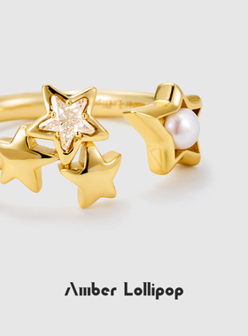 安铂洛利淡水珍珠开口戒