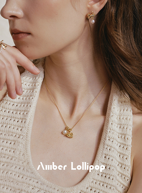 AmberLollipop珍珠猫咪项链