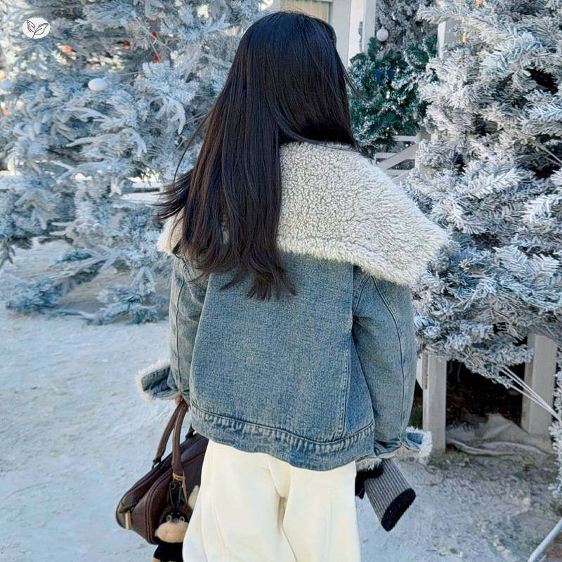 官网正品女童2025冬新款韩版宽松加绒加厚娃娃领短款夹克上衣复古,淘宝优惠券,粉丝福利购,淘宝优惠卷