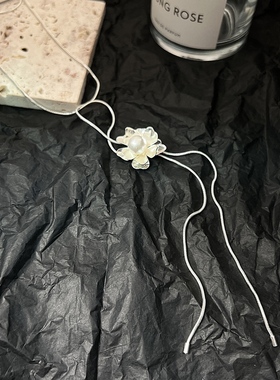 抽拉可调节花朵珍珠清冷气质项链