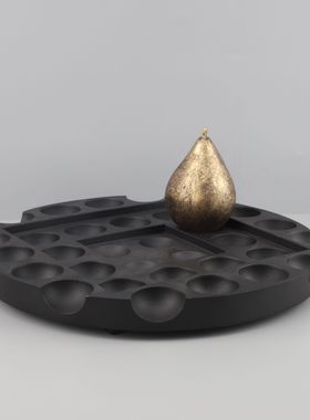 新现代创意黑色洞洞果盘创意家居艺术饰品客厅样板间桌面摆饰摆件