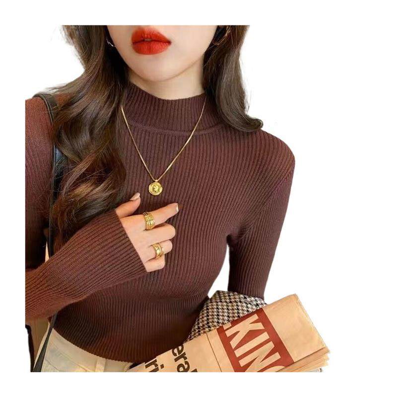 秋冬新款半高领毛衣女春打底衫女长袖毛线上衣修身学生针织衫,淘宝优惠券,粉丝福利购,淘宝优惠卷