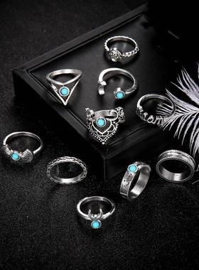 hot sale joint ring set boho 10-piece knuckle rings 关节戒指