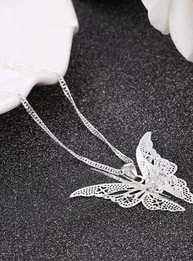 hollow butterfly necklace Female choker 蝴蝶项链翅膀吊坠饰品