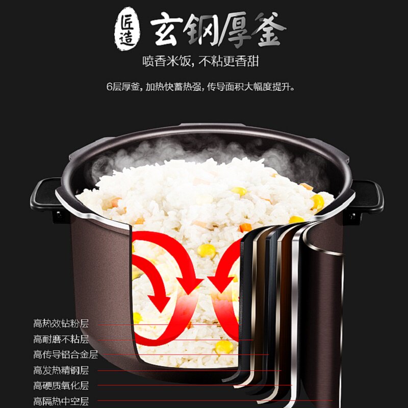 美的电新款家用5l / 6l双胆压力锅 midea美的鸿兆电压力锅