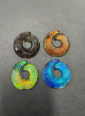 时来好运感温变色可随体温变化琉璃项链吊坠男女款吊坠饰品