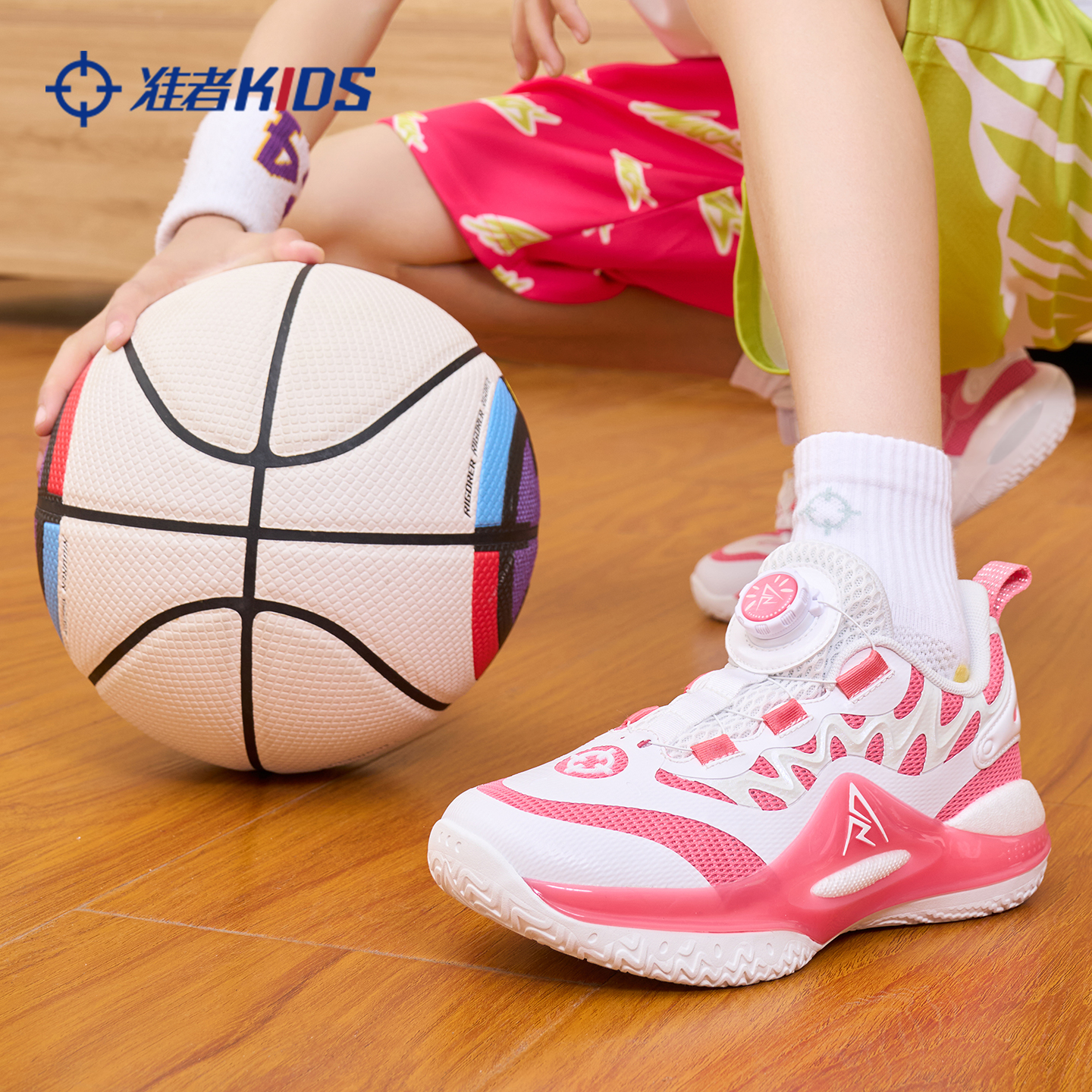 【NYBO赛事同款】准者童鞋女童旋转按钮儿童篮球鞋防滑耐磨运动鞋 - 图2