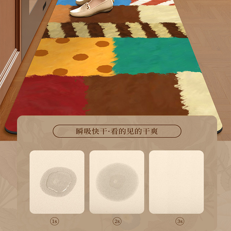 美式多巴胺厨房地垫防滑防油可擦免洗硅藻泥吸水吸油厨房专用地毯,淘宝优惠券,粉丝福利购,淘宝优惠卷