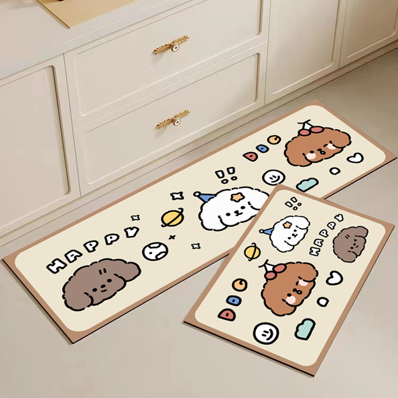 Diatom mud kitchen carpet cartoon cute wear-resistant and scratch-resistant