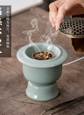 台湾芯片高温电熏香炉送铜制香碟