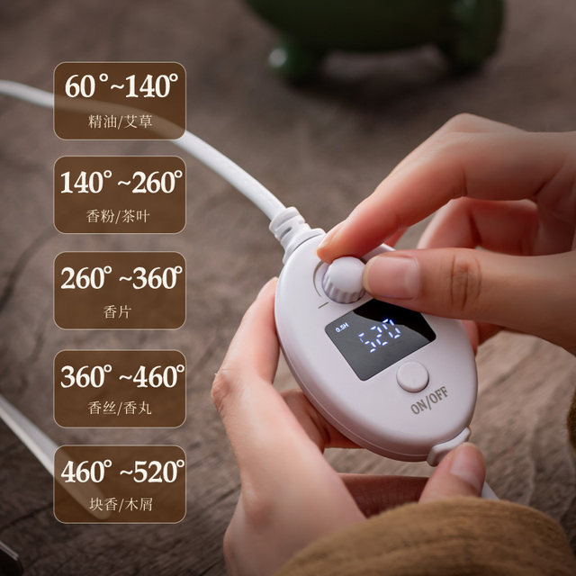 Taiwan temperature control chip electric incense burner comes with copper plate and wooden base