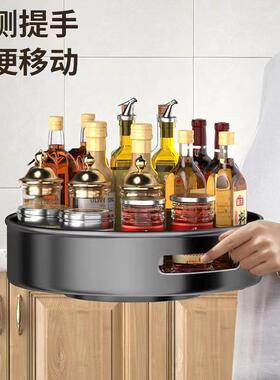 灶台终于不乱了！！厨房可旋转调料架家用台面调味瓶罐收纳架转盘