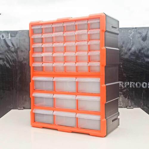 易耐特抽屉式零件收纳盒工具箱样品展示盒分格箱螺丝分类元器件盒 - 图3