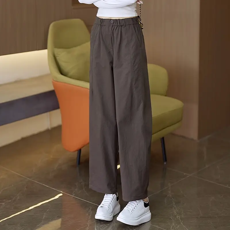 073妖服饰早秋花苞裤子女2025新款长裤花苞腰宽松气球哈伦裤女 - 图0