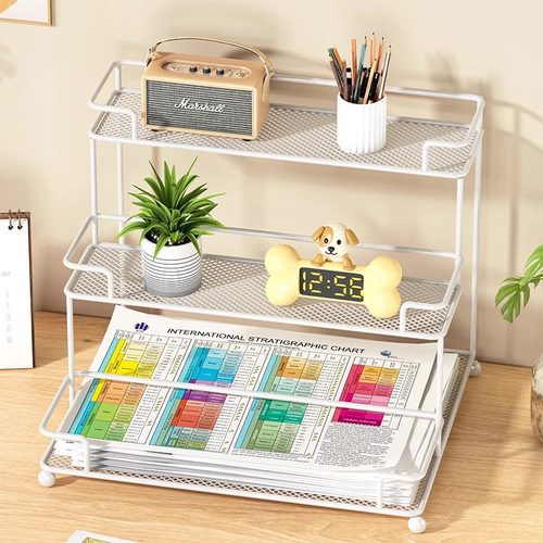 办公室桌面置物架桌面收纳盒桌上多层收纳架工位办公文具大全 - 图3