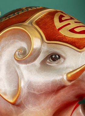 招财客厅大象摆件纯铜新中式