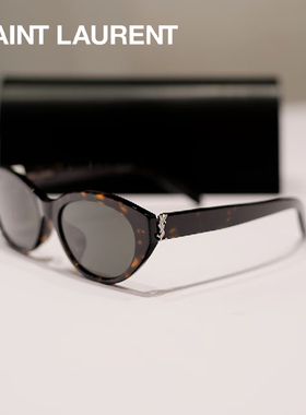 圣诞礼物YSL圣罗兰墨镜女时尚复古椭圆形全框潮流太阳镜SL M148/F