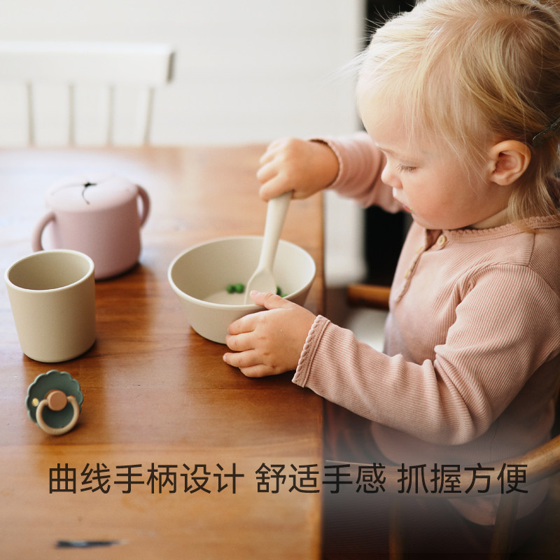 mushie儿童宝宝PP叉勺组合防摔耐高温婴儿餐具叉子勺子套装,淘宝优惠券,粉丝福利购,淘宝优惠卷