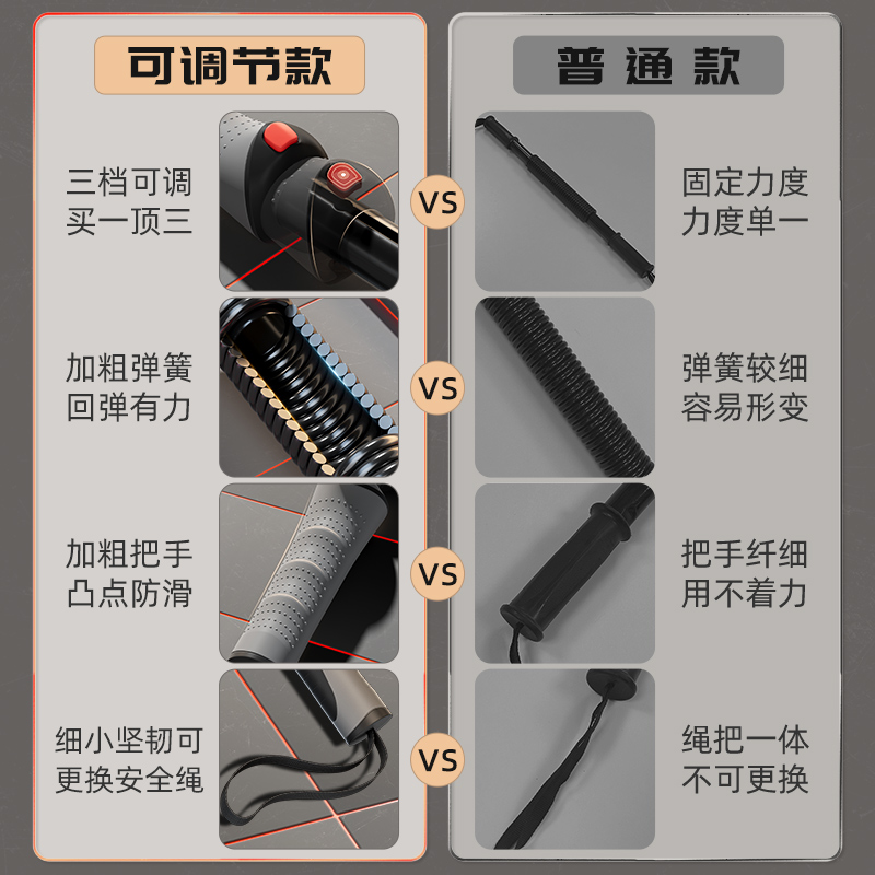 361臂力器男士可调节手臂肌肉训练弹簧棒50公斤握力家用健身器材 - 图1