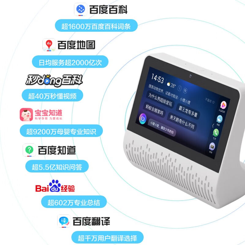 小度（XiaoDu）智能屏X6百度智能音箱AI语音遥控wifi网络小杜音响 - 图3