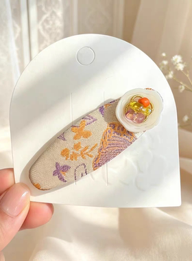 天欲雨｜新中式轻奢宋锦风复古感发夹发饰刘海碎发夹汉服旗袍边夹